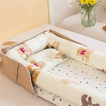 Amazon | Luddy ベビーベッド 新生児 枕付き ベッドインベッド